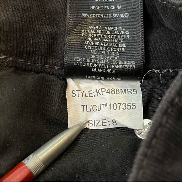 Kut from the Kloth Diana Skinny Corduroy Jeans Womens 8 Gray Mid Rise Stretch - Picture 8 of 12